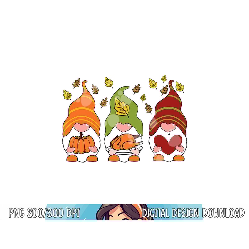 Gnomes Pumpkin Turkey Thanksgiving Day Cute Fall Autumn Kids png, sublimation copy.jpg