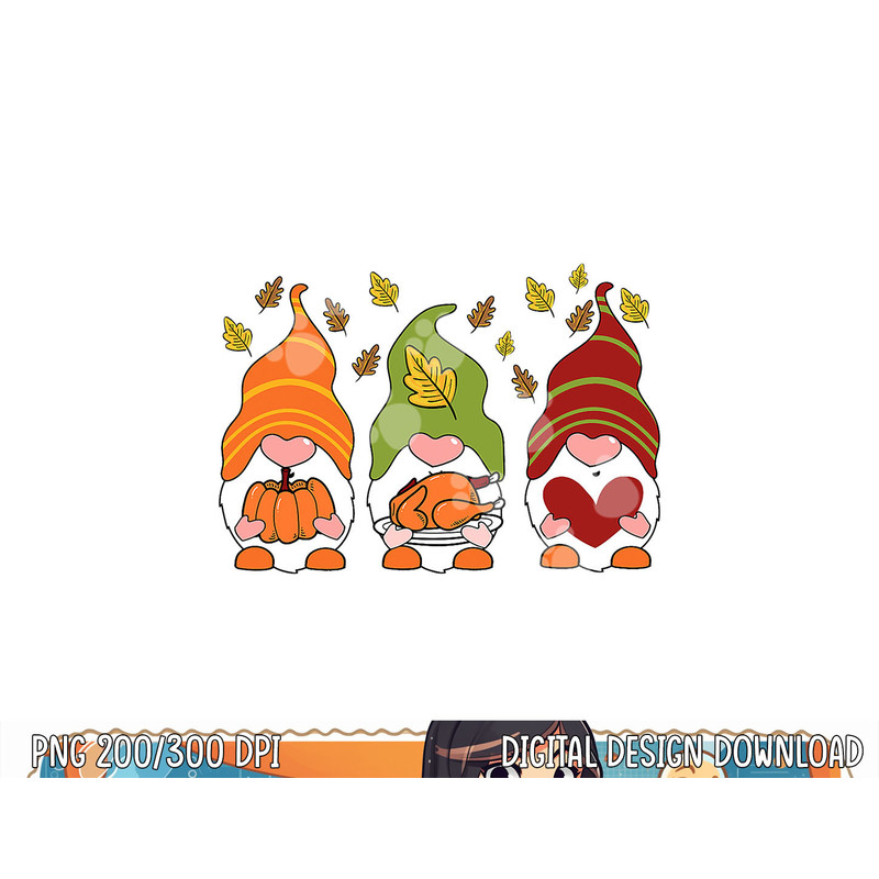 Gnomes Pumpkin Turkey Thanksgiving Day Cute Fall Autumn Kids png, sublimation copy.jpg