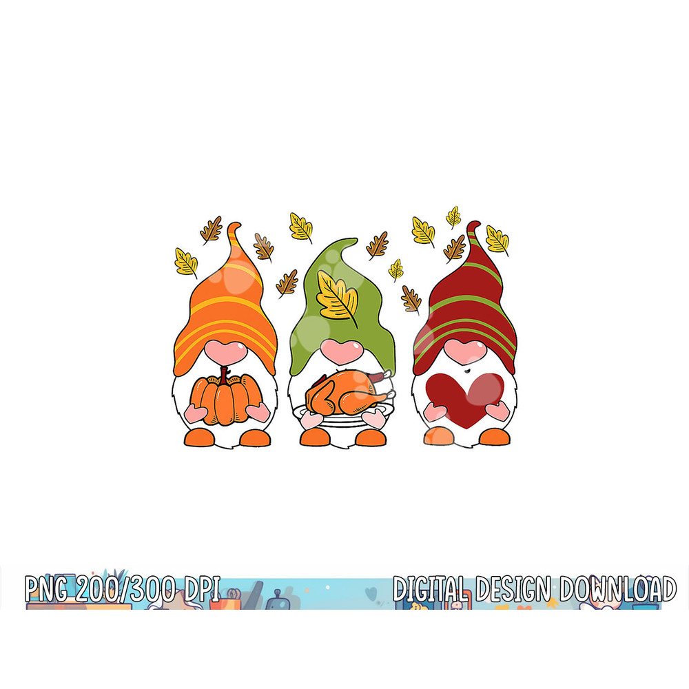 Gnomes Pumpkin Turkey Thanksgiving Day Cute Fall Autumn Kids png, sublimation copy.jpg