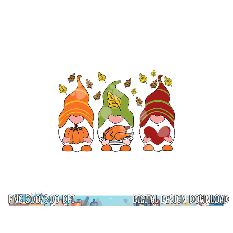Gnomes Pumpkin Turkey Thanksgiving Day Cute Fall Autumn Kids png, sublimation copy.jpg