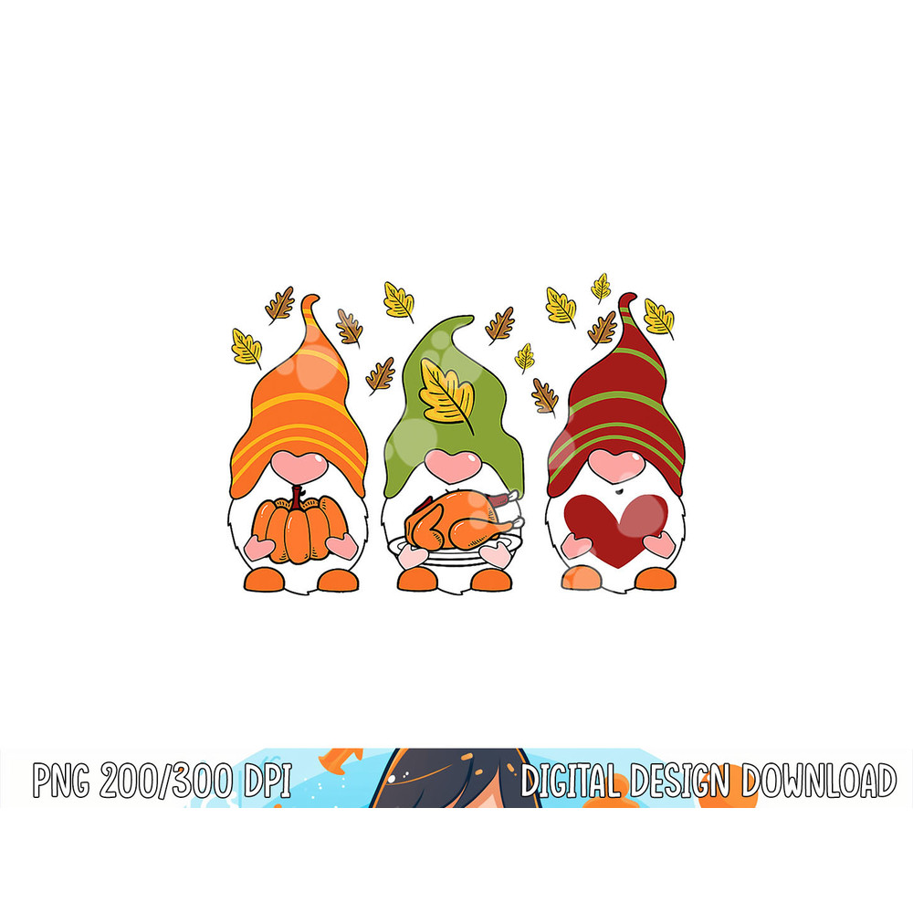 Gnomes Pumpkin Turkey Thanksgiving Day Cute Fall Autumn Kids png, sublimation copy.jpg