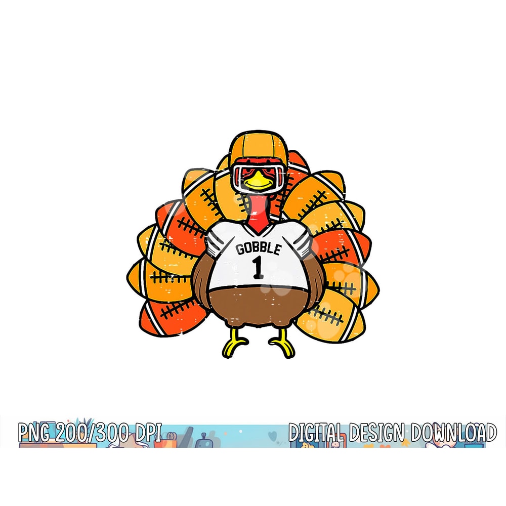 Gobble Football Cute Turkey Men Women Kids Thanksgiving png, sublimation copy.jpg