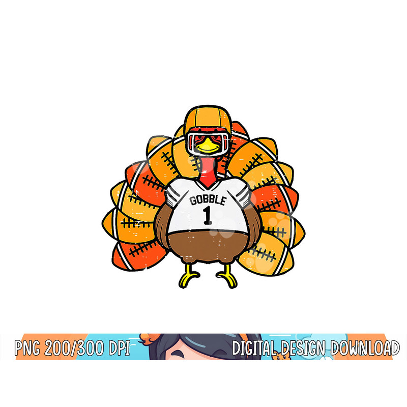 Gobble Football Cute Turkey Men Women Kids Thanksgiving png, sublimation copy.jpg