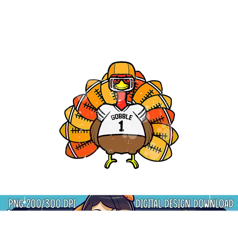 Gobble Football Cute Turkey Men Women Kids Thanksgiving png, sublimation copy.jpg