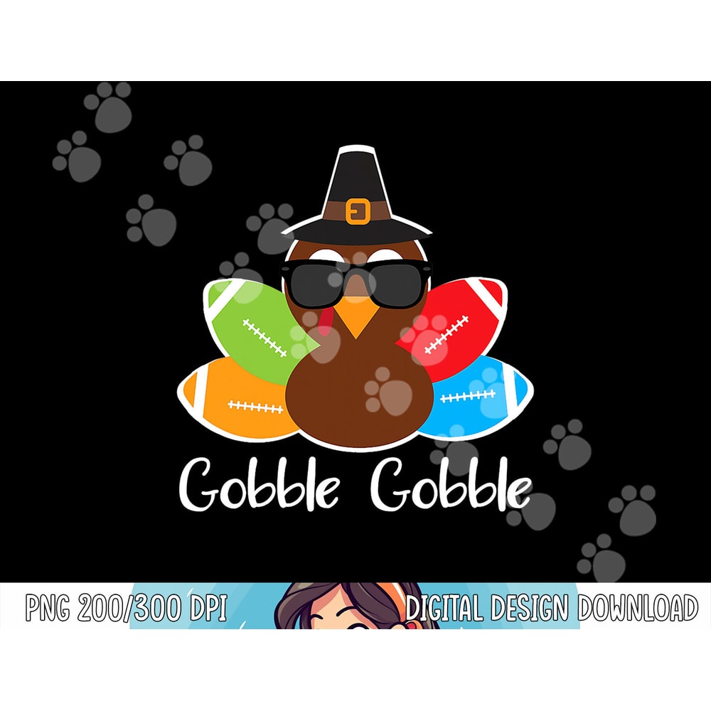 Gobble Gobble Football Thanksgiving Touchdowns Youth Kids png, sublimation copy.jpg