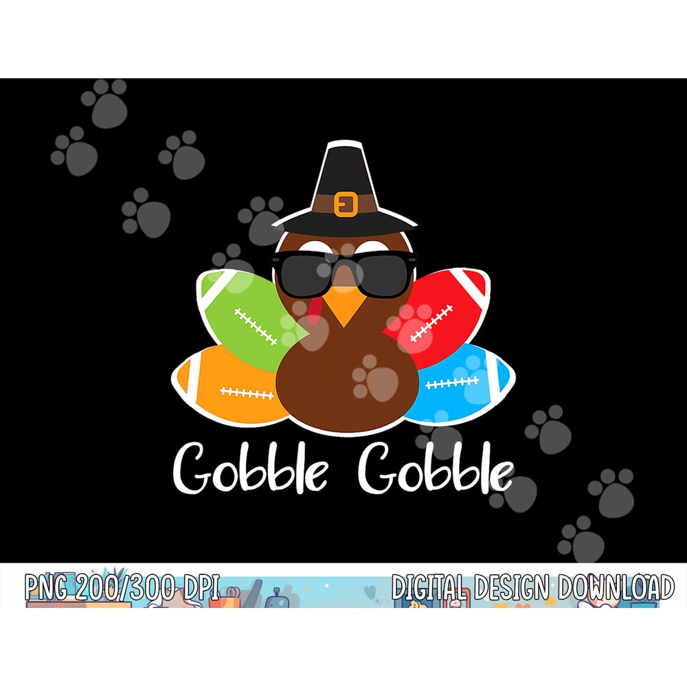 Gobble Gobble Football Thanksgiving Touchdowns Youth Kids png, sublimation copy.jpg
