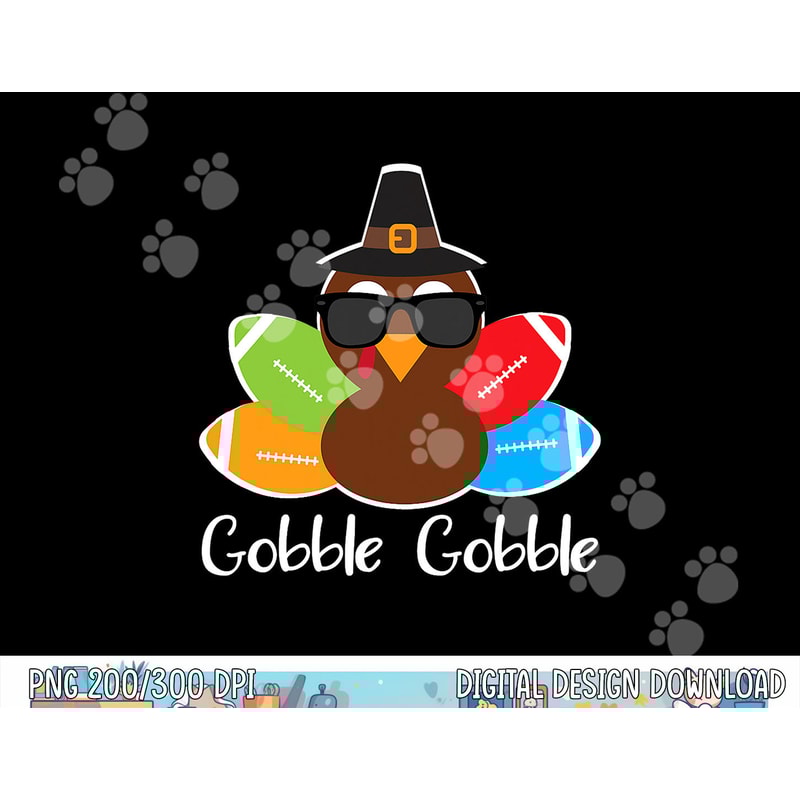Gobble Gobble Football Thanksgiving Touchdowns Youth Kids png, sublimation copy.jpg
