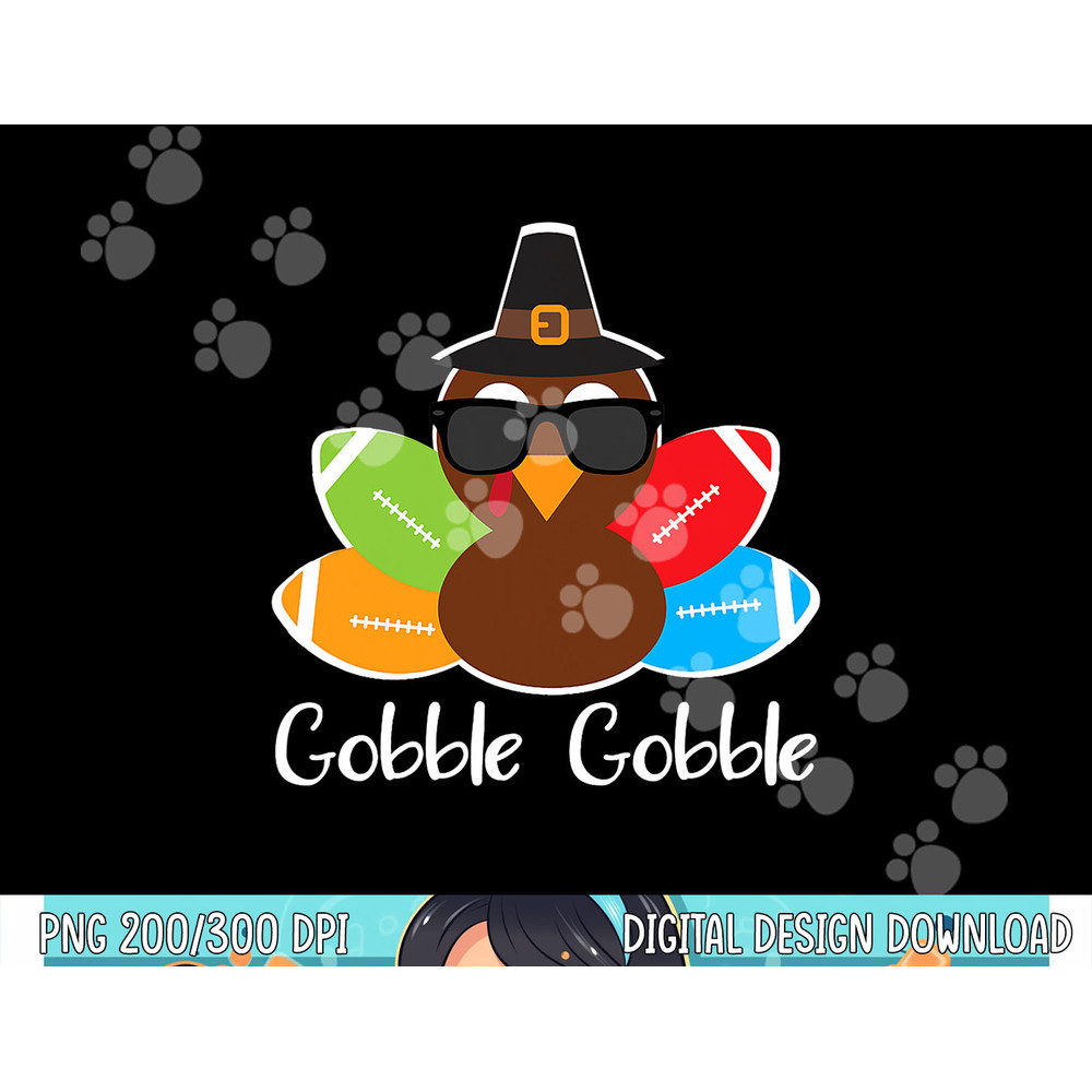 Gobble Gobble Football Thanksgiving Touchdowns Youth Kids png, sublimation copy.jpg