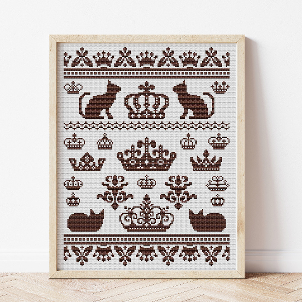 cat cross stitch pattenr antique
