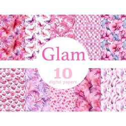Glam Digital Papers Set | Fashion Seamless Pattern