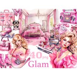 Pretty Pink Girly Clipart Set | Pink Planner Clipart