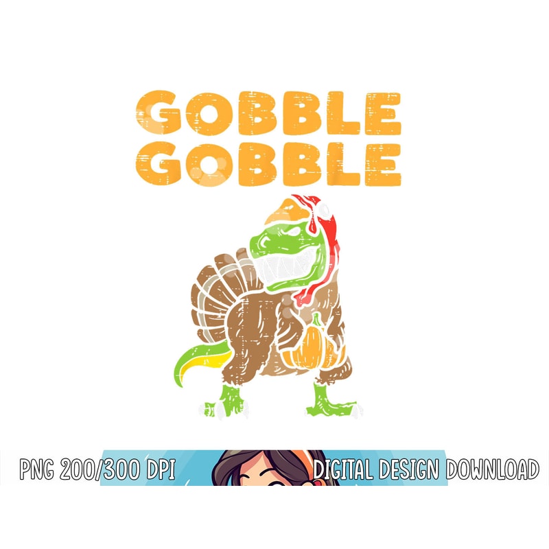 Gobble Trex Dino Turkey Kids Toddler Boys Thanksgiving Gift png, sublimation copy.jpg