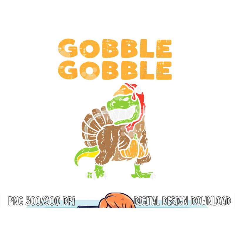 Gobble Trex Dino Turkey Kids Toddler Boys Thanksgiving Gift png, sublimation copy.jpg