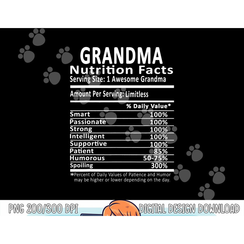 Grandma Nutrition Facts Halloween Thanksgiving Christmas png, sublimation copy.jpg