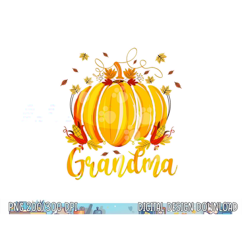 Grandma Pumpkin Family Matching Cute Halloween Fall Leaves png, sublimation copy.jpg