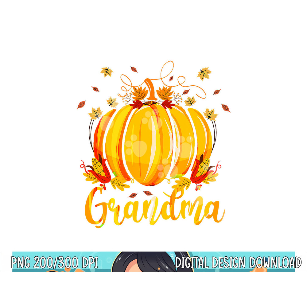 Grandma Pumpkin Family Matching Cute Halloween Fall Leaves png, sublimation copy.jpg