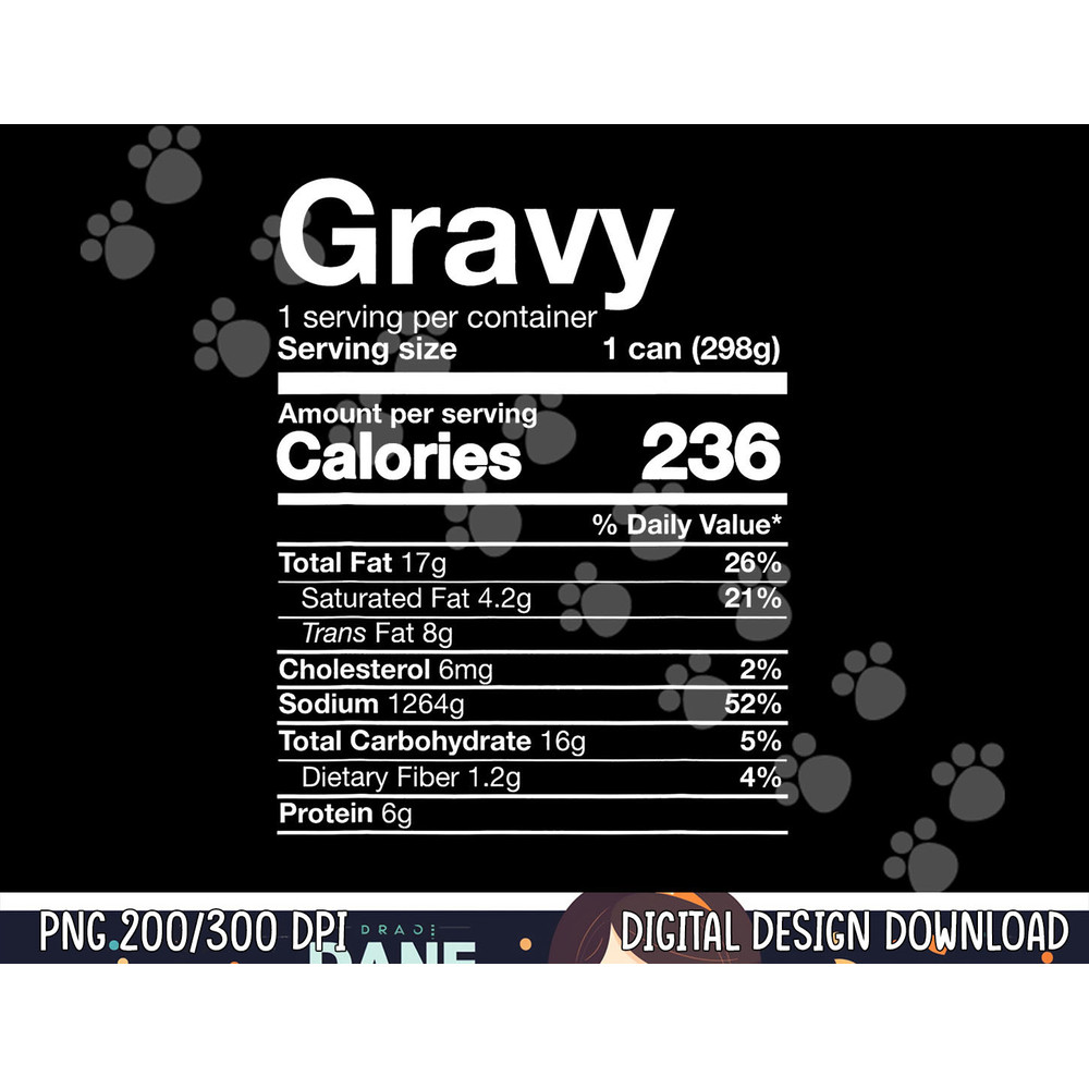 Gravy Nutrition Funny Thanksgiving Food Costume Dark png, sublimation copy.jpg