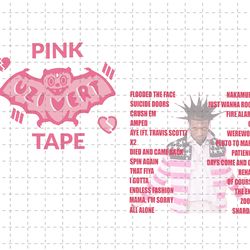 uzi vert, pink tape world tour png,lil uzi vert t shirt design. rapper, hiphop, retro, 90s vintage, bootleg tee.