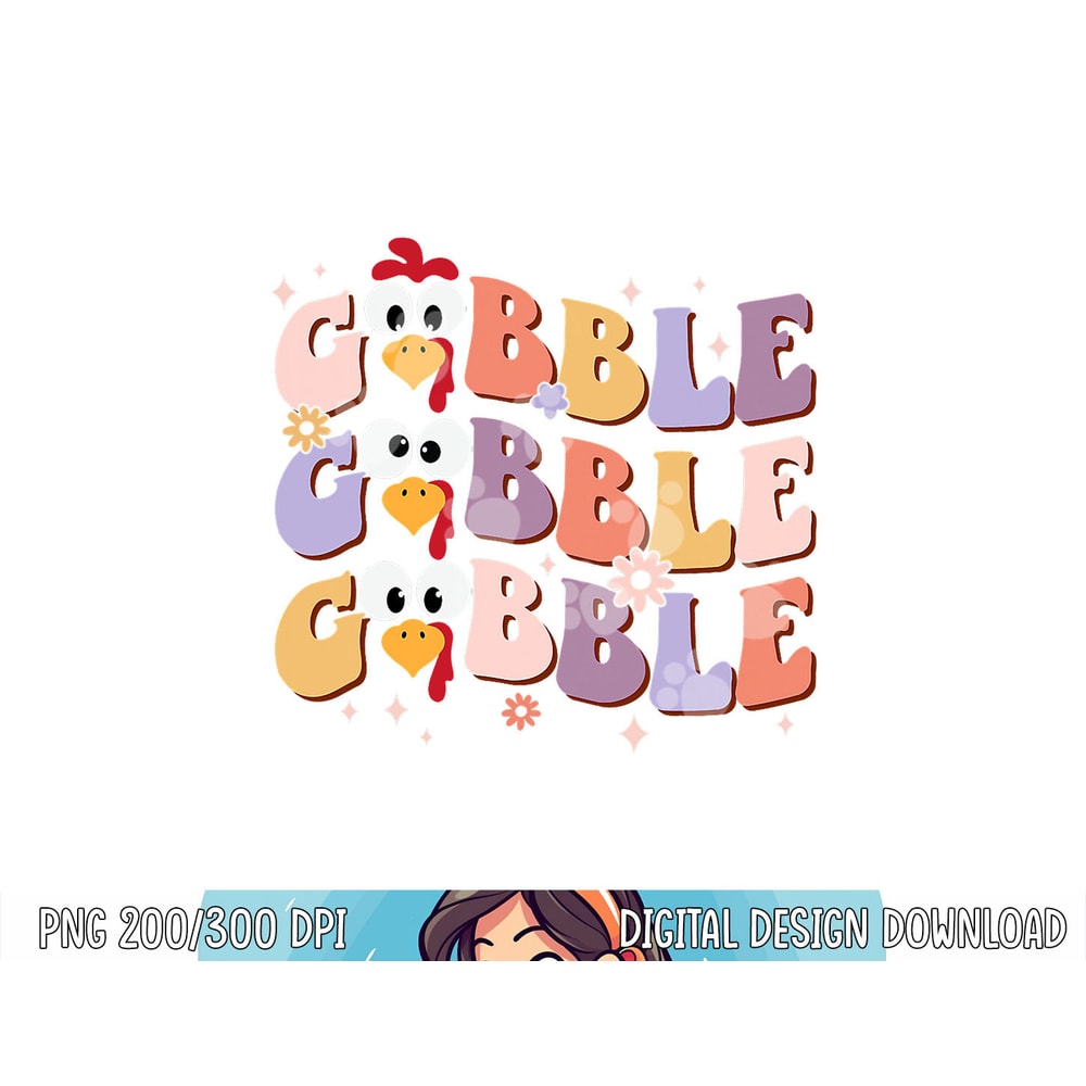 Groovy Retro Gobble Gobble Happy Thanksgiving Turkey Day png, sublimation copy.jpg