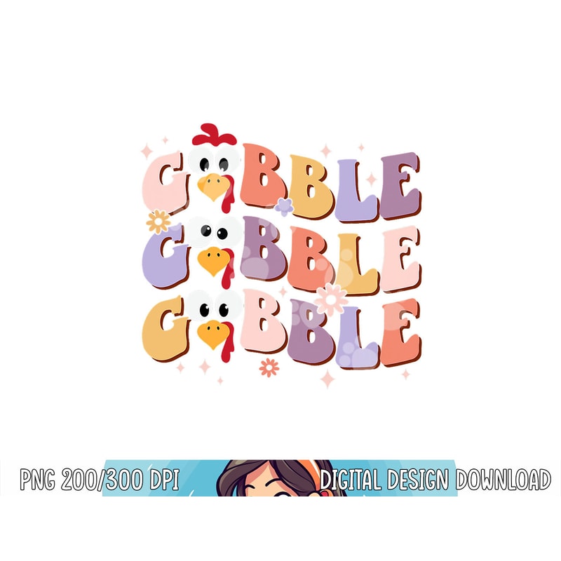 Groovy Retro Gobble Gobble Happy Thanksgiving Turkey Day png, sublimation copy.jpg