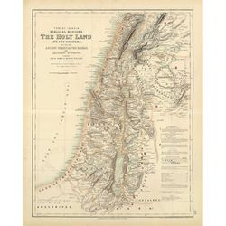 holy land map 1872 map of palestine biblical regions antique restoration style jerusalem wall map vintage map home decor