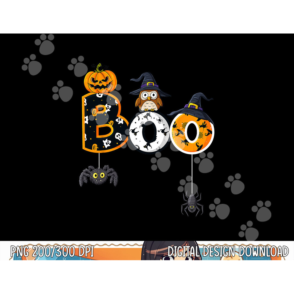 Halloween Boo Owl With Witch Hat Spiders Boys Girls Kids png,sublimation copy.jpg