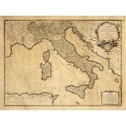 italy map - vintage italian map - antique map print - vintage map of italy - fine reproduction - map decor - giant wall