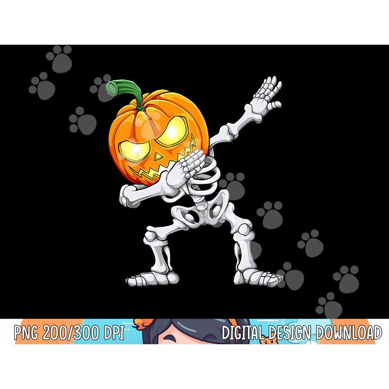 Halloween Boys Dabbing Skeleton Scary Pumpkin Jack O Lantern png,sublimation copy.jpg
