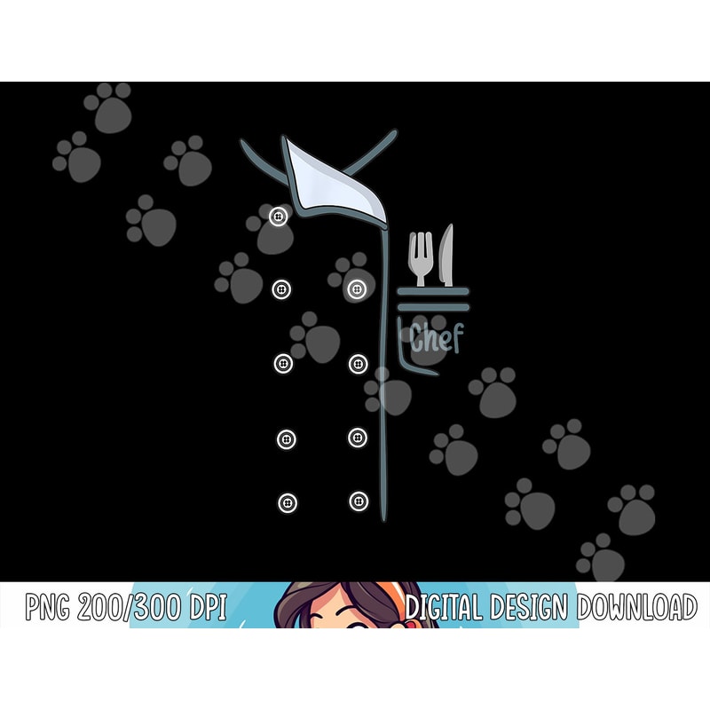 Halloween Chef Costume Coat Uniform Cook For Cooking png,sublimation copy.jpg