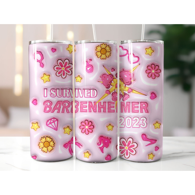 Barbenheimer Inflated Tumbler Wrap, Come On Barbie Inflated Tumbler Wrap PNG, Lets Go Party Inflated Tumbler PNG, Barbi Doll Skinny Tumblel - 1.jpg