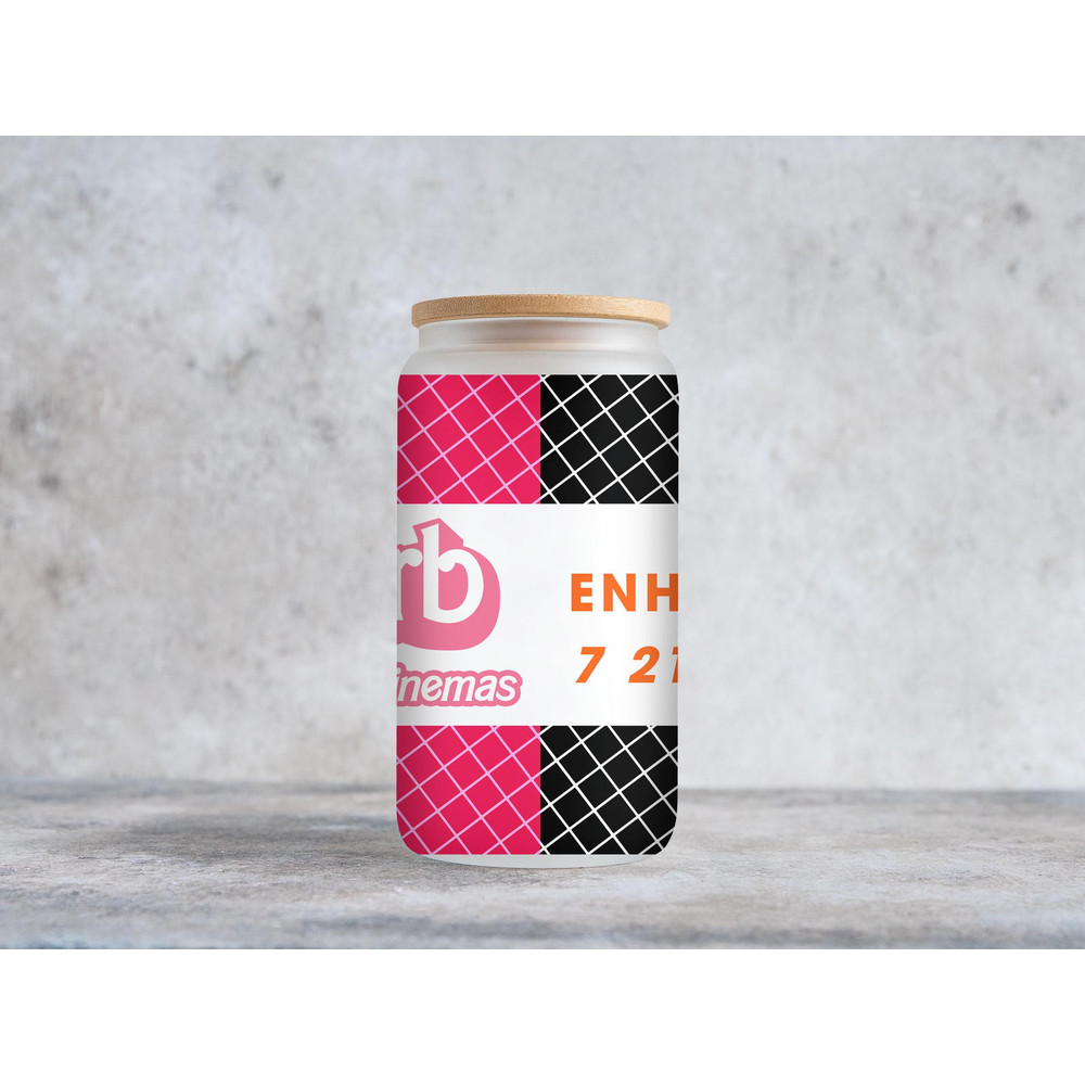 Barbenheimer 16oz Libbey Glass Can Wrap, Come On Barbie Lets Go Party 16oz Libbey Glass Can Wrap - 4.jpg