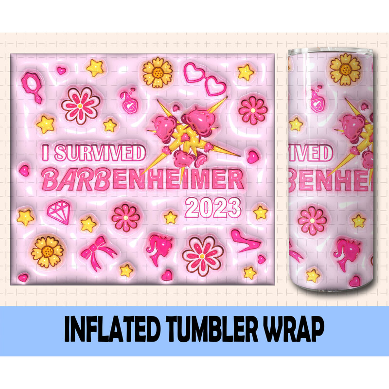 Barbenheimer Inflated Tumbler Wrap, Come On Barbie Inflated Tumbler Wrap PNG, Lets Go Party Inflated Tumbler PNG, Barbi Doll Skinny Tumblel - 2.jpg