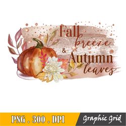 Fall Breeze And Autumn Leaves Png, Clipart, Instant Download, Sublimation Graphics