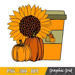 pumpkin sunflower png, fall sublimation, fall sweet fall png, fall png,sunflower sublimation, pumpkin png