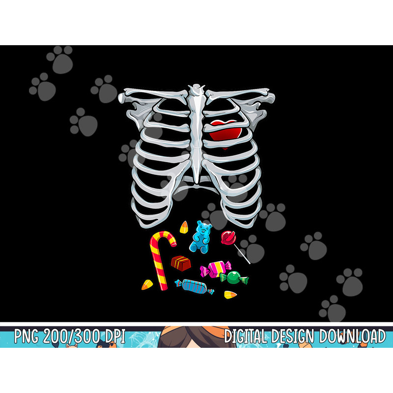 Halloween Costume XRay Skeleton Rib Heart Candy Adult Kids png,sublimation copy.jpg