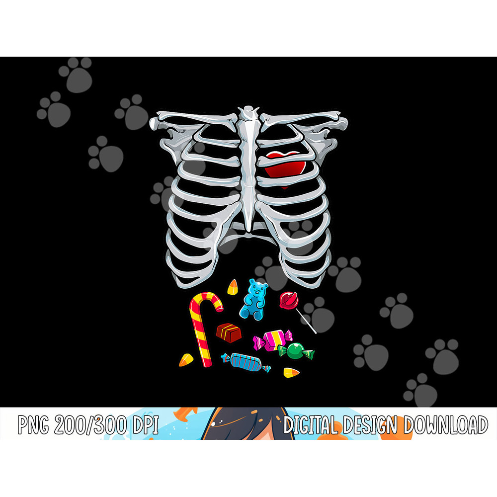 Halloween Costume XRay Skeleton Rib Heart Candy Adult Kids png,sublimation copy.jpg