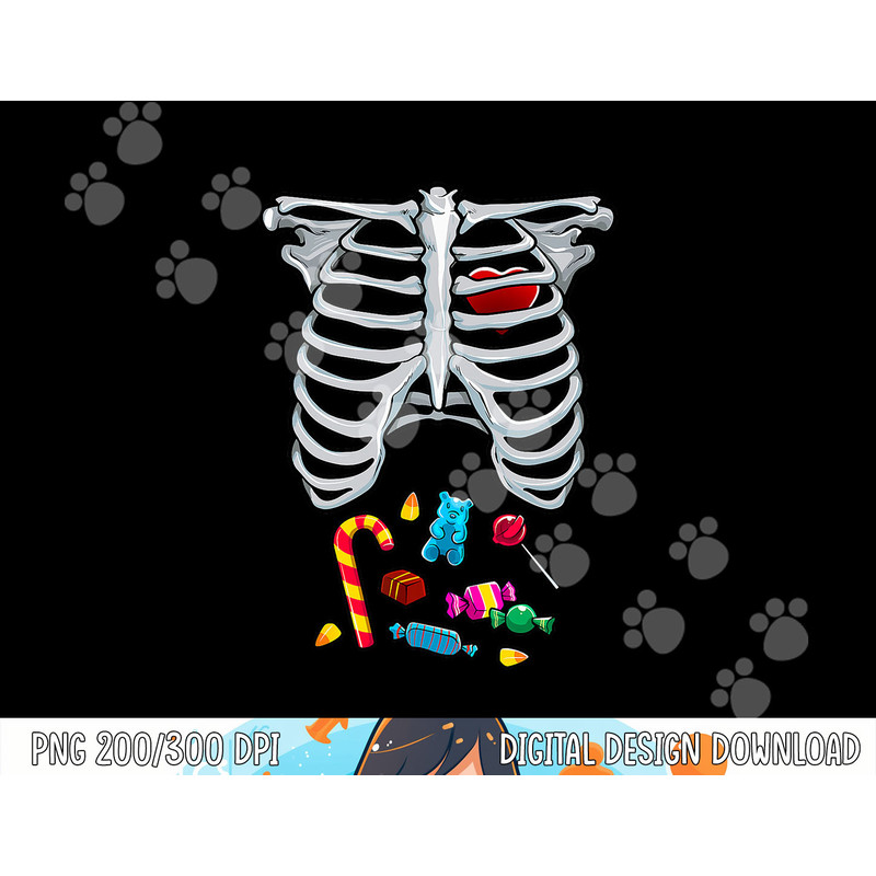 Halloween Costume XRay Skeleton Rib Heart Candy Adult Kids png,sublimation copy.jpg