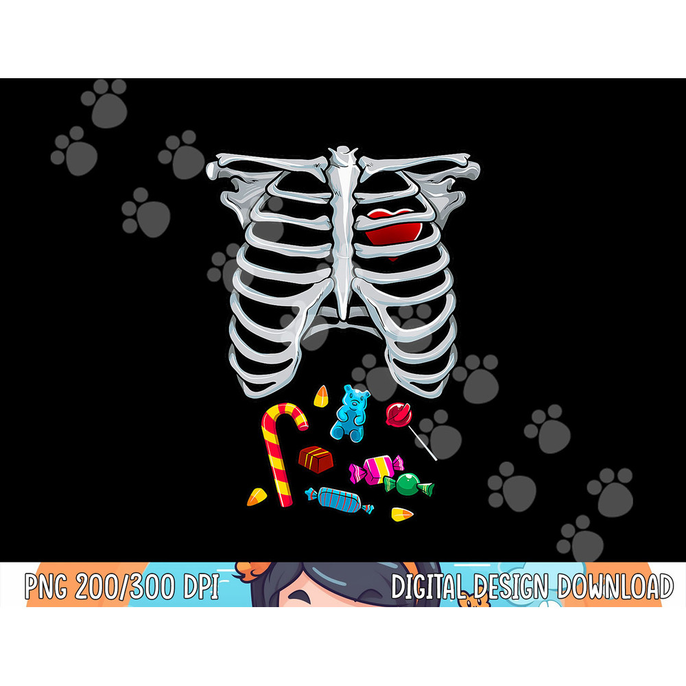 Halloween Costume XRay Skeleton Rib Heart Candy Adult Kids png,sublimation copy.jpg