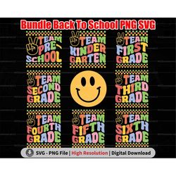 back to school png svg bundle, preschool kindergarten 1st 2nd 3rd 4th 5th grade, first day of school checkered png subli