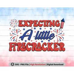 expecting a little firecracker png svg, pregnancy announcement svg, expectant mother 4th of july png sublimation, firewo