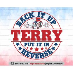 4th of july back up terry png svg, put it in reverse terry png