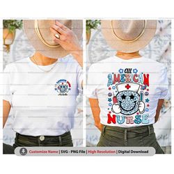 all american nurse 4th of july png svg