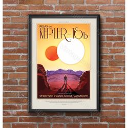 kepler-16b 2016 science fiction poster nasa/jpl space travel poster space art great gift idea kids room office man cave