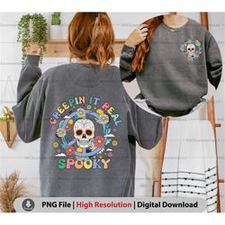 retro skull creepin it real png, halloween spooky skeleton png, floral hippie peace sign png, spooky season png, png sub