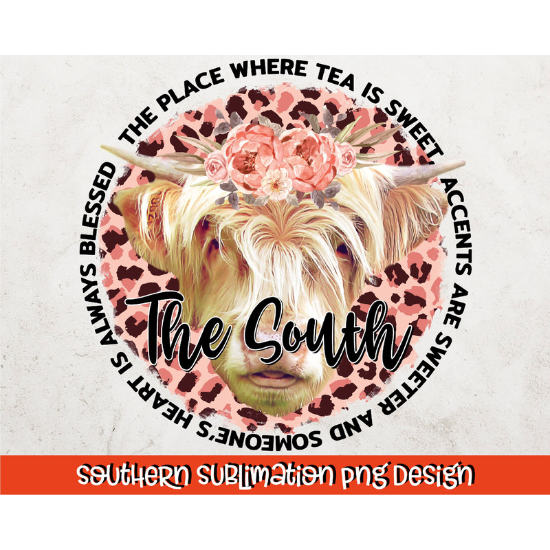 The South PNG Southern Sublimation Design Heifer PNG Instant Download, PNG Shirt Design, Sublimation Download - 1.jpg