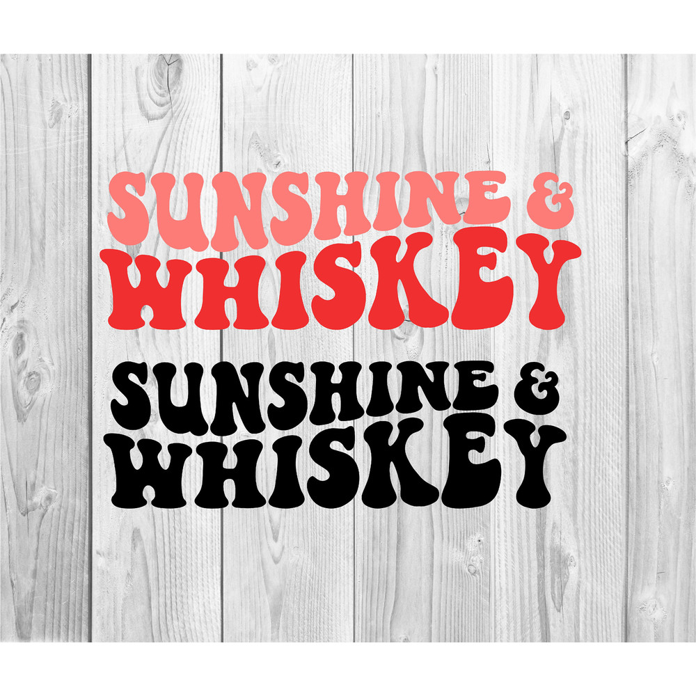 Sunshine & Whiskey Svg, Drinking Svg, Summer Shirt Svg, Summer Svg, Beach Svg, Funny Alcohol T-Shirt Svg, Wavy Stacked Svg, Cricut - 1.jpg