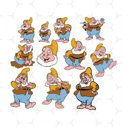 dwarfs bundle svg, disney svg, seven dwarfs svg, snow white svg, friend of princess svg, grumpy svg, childrens gift svg,