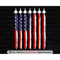fighter jet american flag png svg, airplane 4th of july png, red white blue air force svg, aviation png sublimation, pat