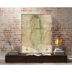 mississippi map print, 1743 map of ms, vintage map of mississippi, old map of the mississippi delta, wall map decor, hou