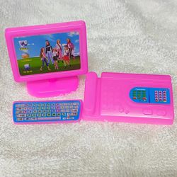 Educational Pretend Play Toy Set for Kids Computer Keyboard Fax Machine